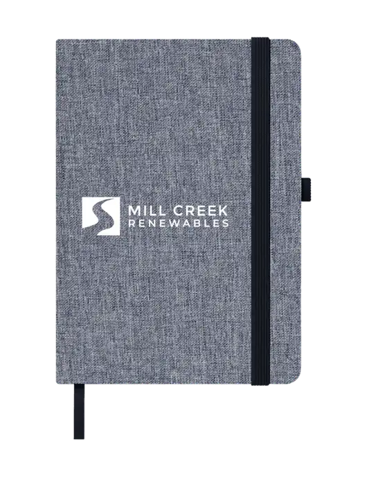 Twill Grey Heathered 5 x 7 Journal w/Mill Creek Renewables Logo