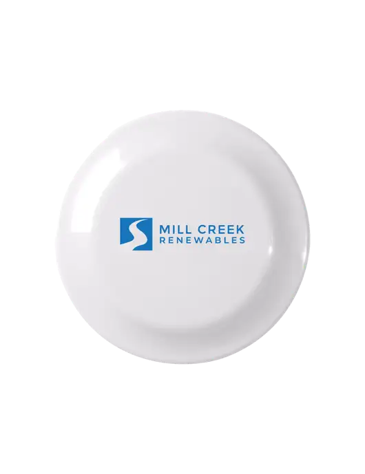 Fun White Flying Disc w/Mill Creek Renewables Logo