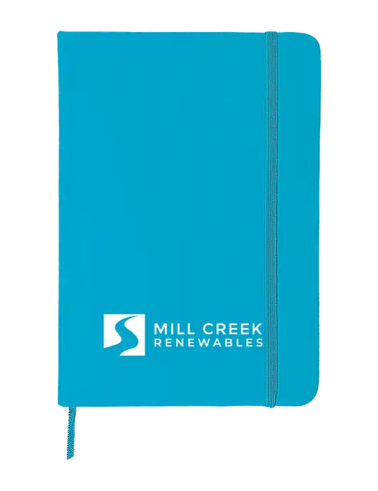 Light Blue Comfort Touch Bound Journal 5" X 7" w/Mill Creek Renewables Logo