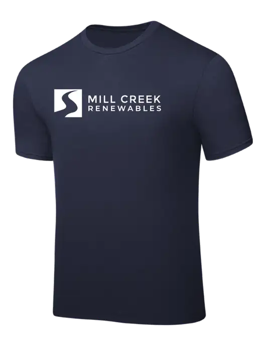 Navy PosiCharge Competitor Tee w/Mill Creek Renewables Logo