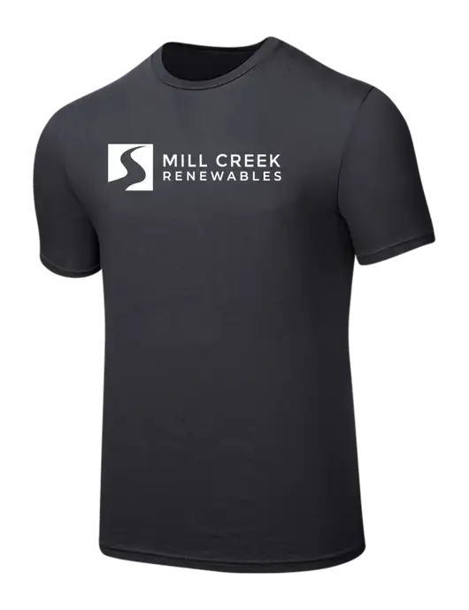 Seriously Soft Charcoal T-Shirt w/Mill Creek Renewables Logo