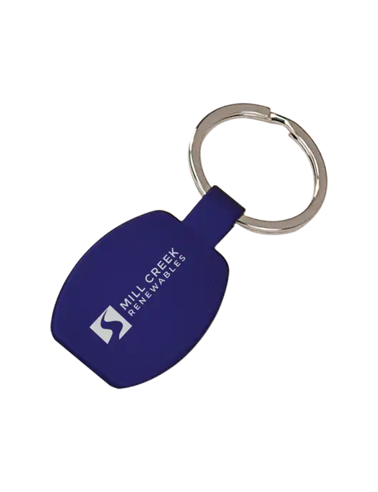 Royal Laserable Rounded Rectangle Keychain w/Mill Creek Renewables Logo