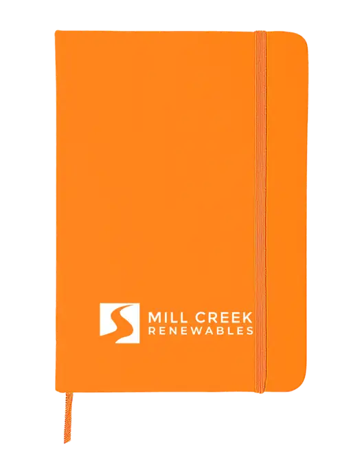 Orange Comfort Touch Bound Journal 5" X 7" w/Mill Creek Renewables Logo