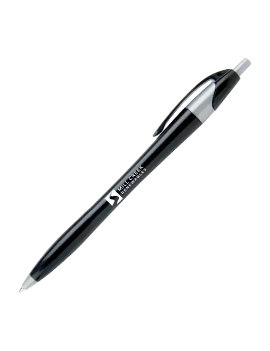 Novella Black/Silver Corporate Pen - Blue Ink w/Mill Creek Renewables Logo
