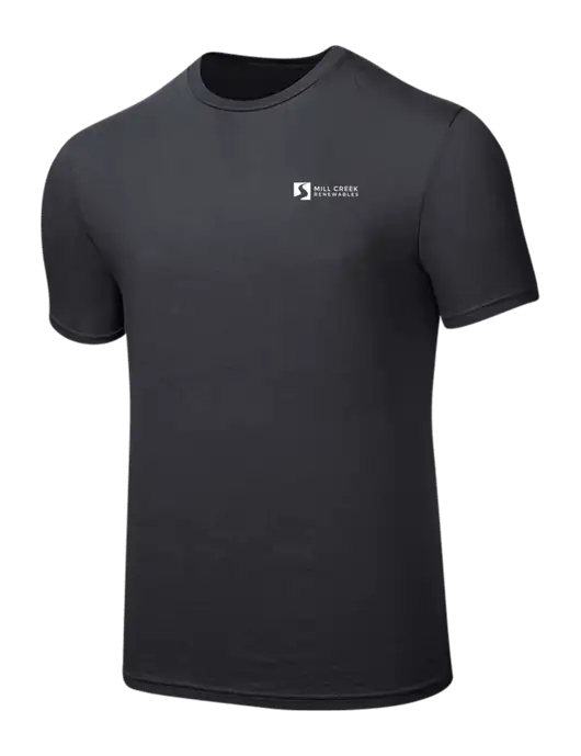 Seriously Soft Charcoal T-Shirt w/Mill Creek Renewables Logo