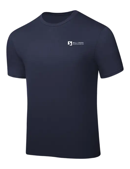 Navy PosiCharge Competitor Tee w/Mill Creek Renewables Logo