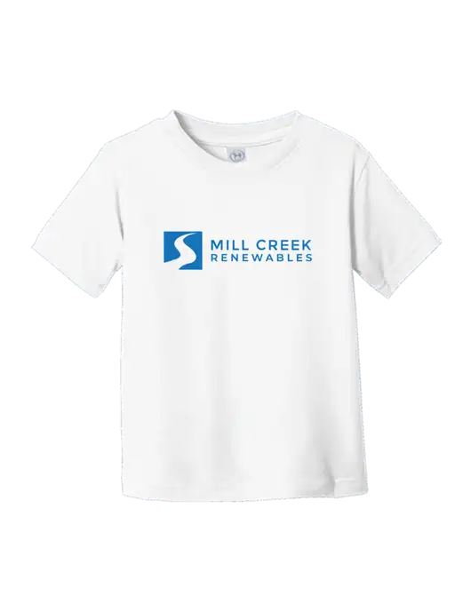 Rabbit Skins White Toddler Fine Jersey Tee w/Mill Creek Renewables Logo
