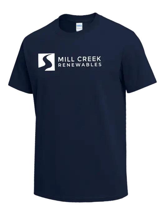 Navy Heavyweight 6.1 oz T-Shirt w/Mill Creek Renewables Logo