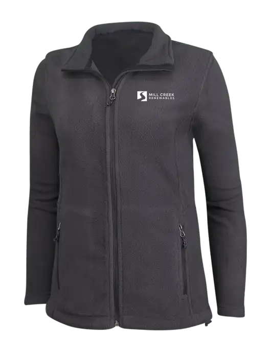 Womens Fleece Dark Grey Jacket w/Mill Creek Renewables Logo