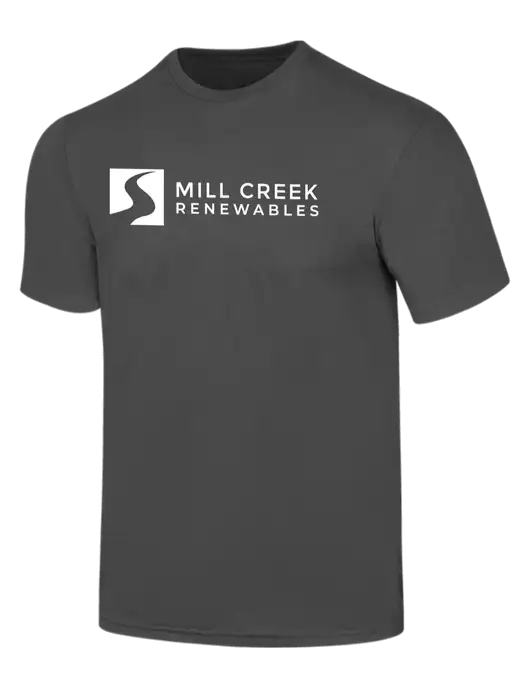 Simply Soft Charcoal 4.5oz  Poly/Combed Ring Spun Cotton T-Shirt w/Mill Creek Renewables Logo