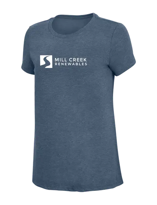 Womens Simply Soft Navy Frost 4.5oz  Poly/Combed Ring Spun Cotton T-Shirt w/Mill Creek Renewables Logo