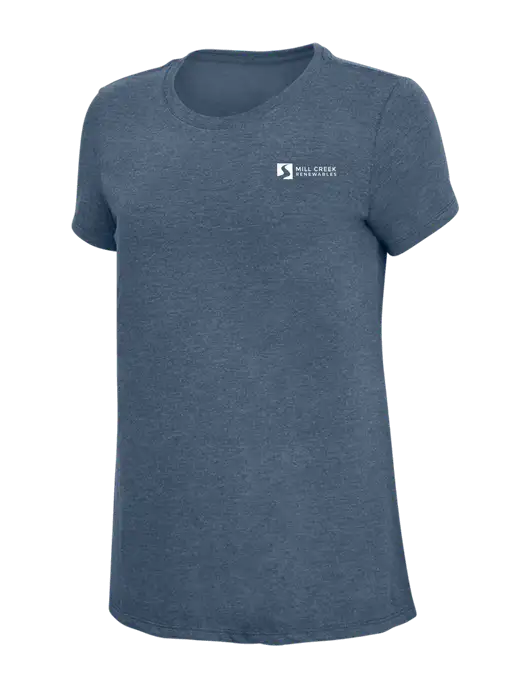 Womens Simply Soft Navy Frost 4.5oz  Poly/Combed Ring Spun Cotton T-Shirt w/Mill Creek Renewables Logo