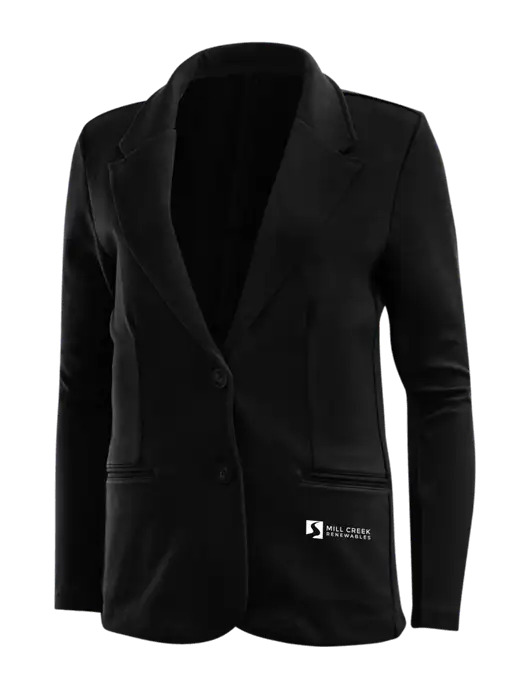 Black Womens Knit Blazer w/Mill Creek Renewables Logo