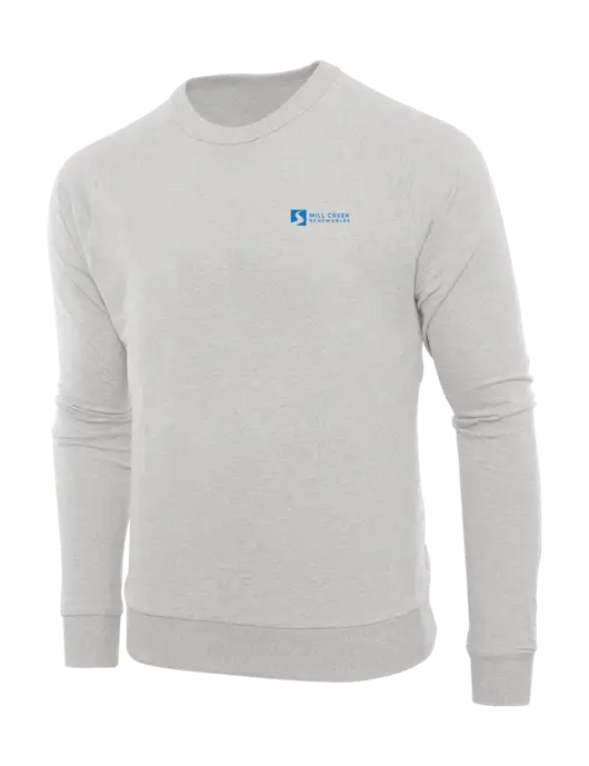 Allmade Granite Grey Heather Organic French Terry Crewneck Sweatshirt w/Mill Creek Renewables Logo