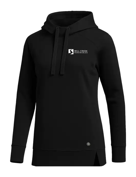 OGIO Black Womens Luuma Pullover Fleece Hoodie w/Mill Creek Renewables Logo