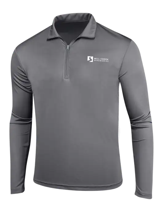 Medium Grey PosiCharge Competitor 1/4 Zip Pullover w/Mill Creek Renewables Logo
