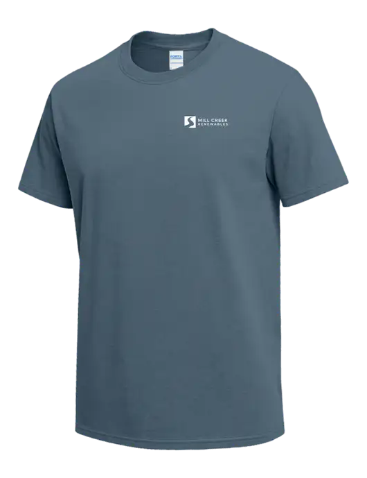 Slate Blue Heavyweight 6.1 oz T-Shirt w/Mill Creek Renewables Logo