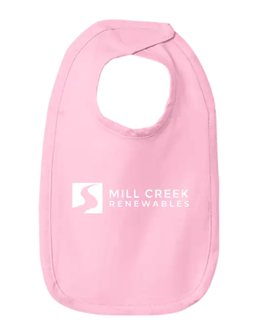 Rabbit Skins Pink Infant Premium Jersey Bib w/Mill Creek Renewables Logo
