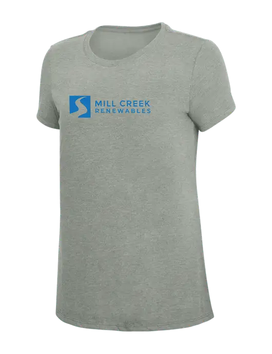 Womens Simply Soft Grey Frost 4.5oz  Poly/Combed Ring Spun Cotton T-Shirt w/Mill Creek Renewables Logo