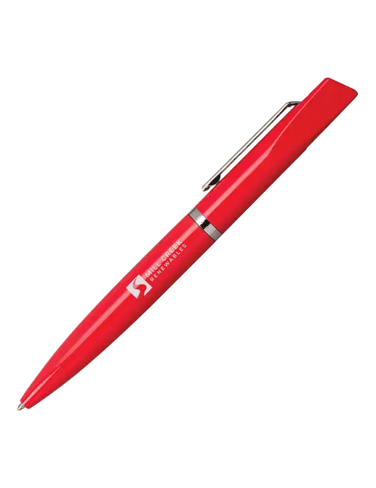 Santos Red Pen - Black Ink w/Mill Creek Renewables Logo