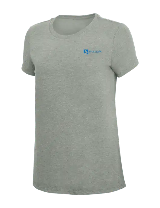 Womens Simply Soft Grey Frost 4.5oz  Poly/Combed Ring Spun Cotton T-Shirt w/Mill Creek Renewables Logo