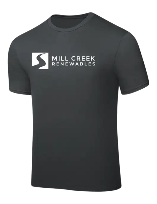 Dark Grey PosiCharge Competitor Tee w/Mill Creek Renewables Logo