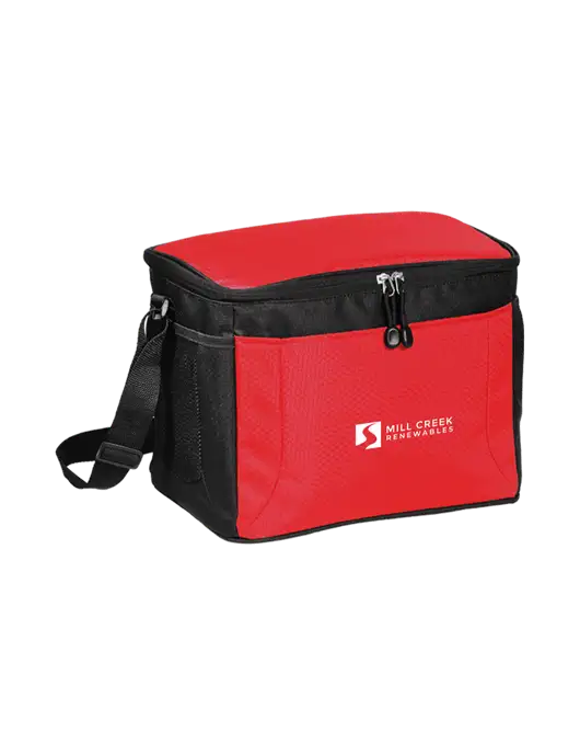 12 Can Red/Black Cube Cooler  w/Mill Creek Renewables Logo