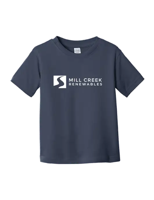 Rabbit Skins Navy Toddler Fine Jersey Tee w/Mill Creek Renewables Logo