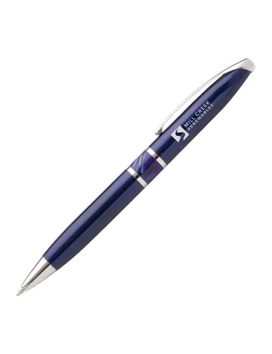 Illusion Navy Pen - Black Ink w/Mill Creek Renewables Logo