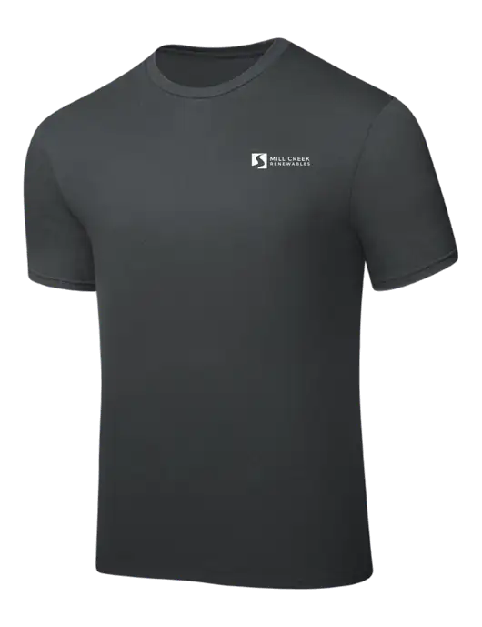 Dark Grey PosiCharge Competitor Tee w/Mill Creek Renewables Logo