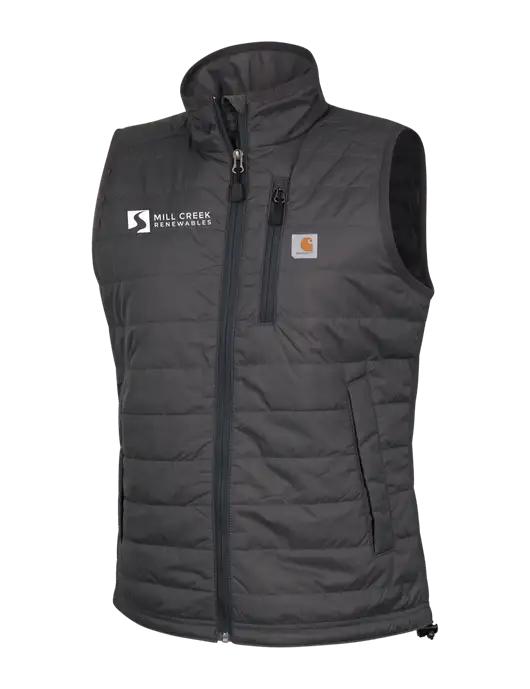 Carhartt Womens Dark Grey Gilliam Vest w/Mill Creek Renewables Logo