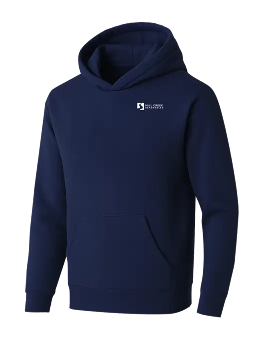 BELLA+CANVAS Navy Sponge Fleece Pullover Hoodie w/Mill Creek Renewables Logo