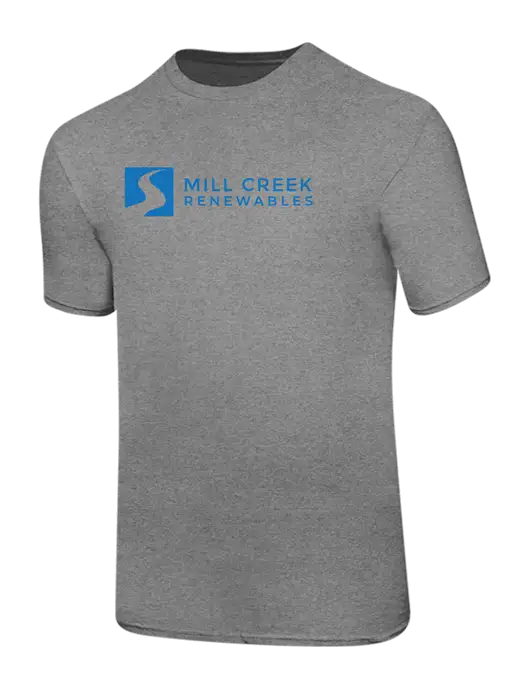Ring Spun Light Heather Grey 4.5 oz T-Shirt w/Mill Creek Renewables Logo