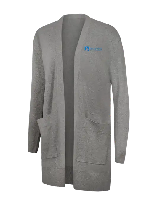 Mercer+Mettle Womens Light Grey Heather Open Front Cardigan Sweater w/Mill Creek Renewables Logo
