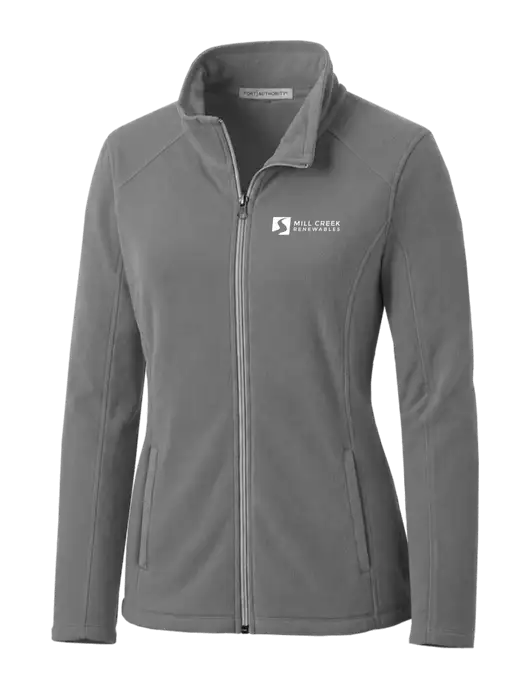 Medium Grey Womens Microfleece Jacket w/Mill Creek Renewables Logo