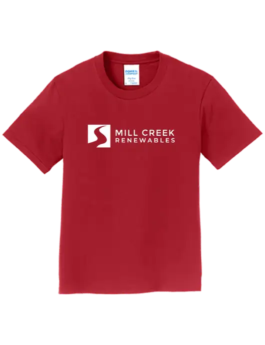 Youth Ring Spun Cardinal 4.5 oz T-Shirt w/Mill Creek Renewables Logo