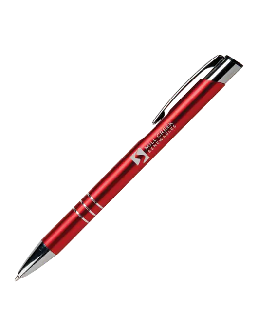 Laurent Red Pen - Black Ink w/Mill Creek Renewables Logo