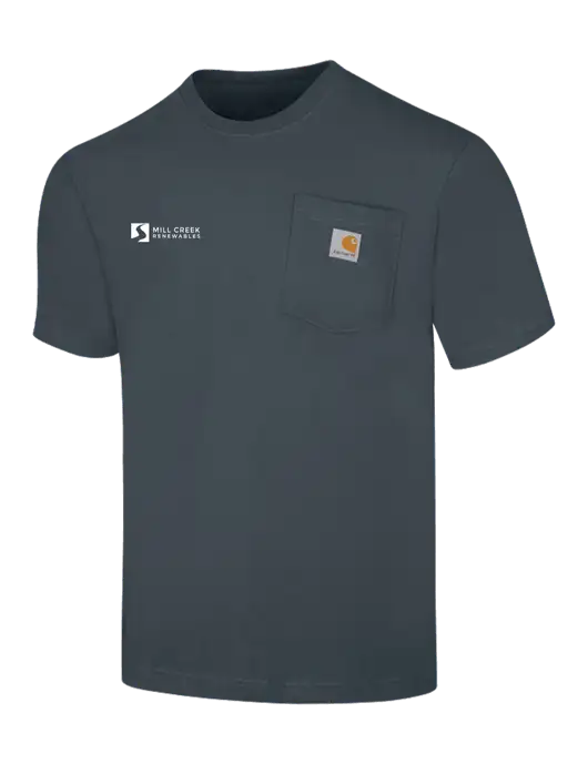 Carhartt Workwear Dark Slate Blue Pocket Short Sleeve T-Shirt w/Mill Creek Renewables Logo