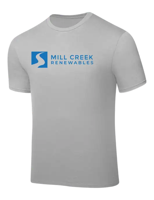 Silver PosiCharge Competitor Tee w/Mill Creek Renewables Logo