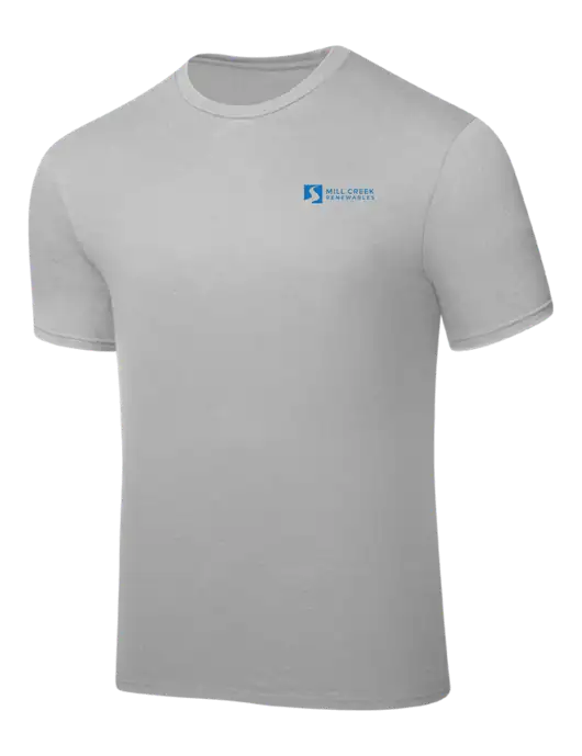 Silver PosiCharge Competitor Tee w/Mill Creek Renewables Logo