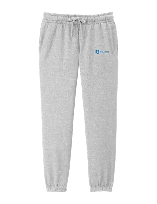 District Womens Light Heather Grey Fleece Sweatpants w/Mill Creek Renewables Logo