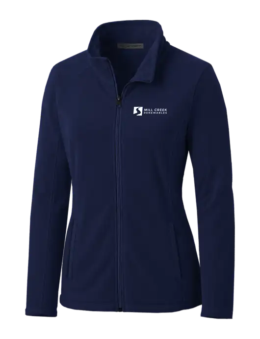 Navy Womens Microfleece Jacket w/Mill Creek Renewables Logo