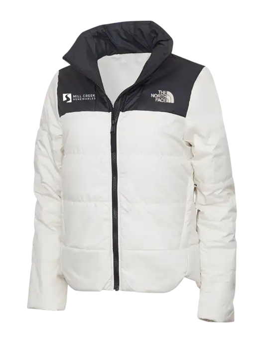 North Face Womens Vintage White Everyday Insulated Jacket w/Mill Creek Renewables Logo