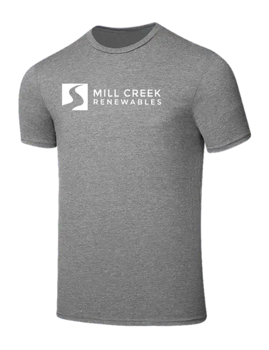 Seriously Soft Grey Frost T-Shirt w/Mill Creek Renewables Logo