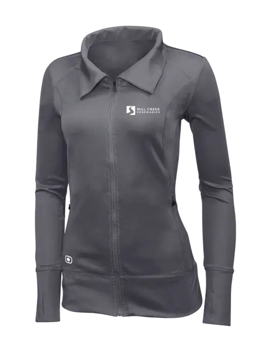 OGIO Dark Grey Womens Endurance Fulcrum Full-Zip w/Mill Creek Renewables Logo
