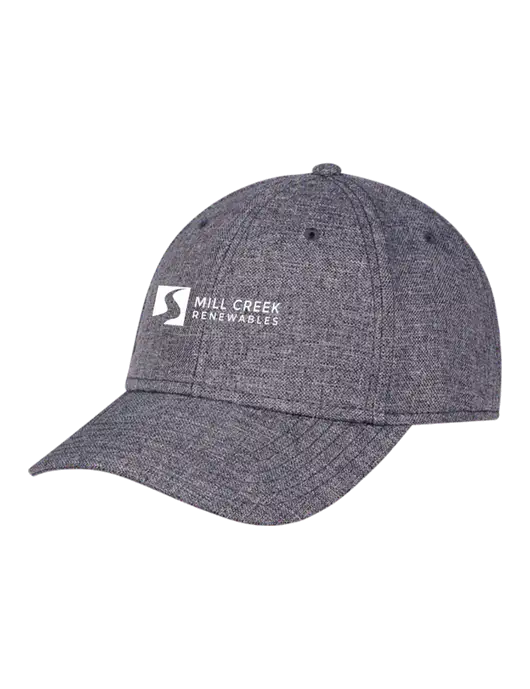 Heather Charcoal Structured Linen Look Cap Hook & Loop w/Mill Creek Renewables Logo