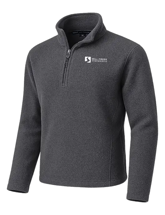 Dark Grey Fleece 1/4-Zip Pullover w/Mill Creek Renewables Logo