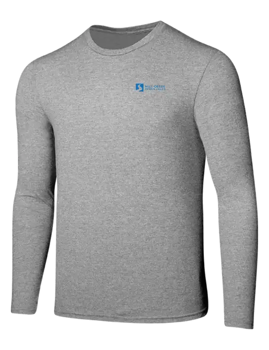 Seriously Soft Light Heathered Grey Long Sleeve T-Shirt w/Mill Creek Renewables Logo