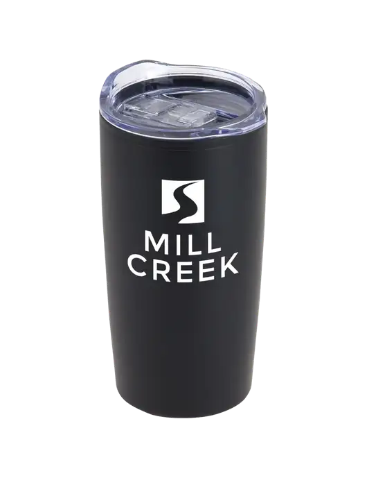 Olympus Black 20 oz Tumbler w/Mill Creek Renewables Logo