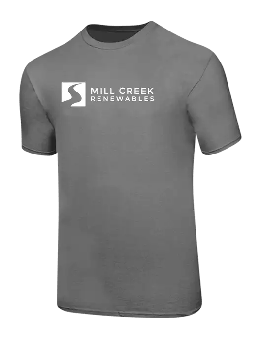 Ring Spun Medium Grey 4.5 oz T-Shirt w/Mill Creek Renewables Logo